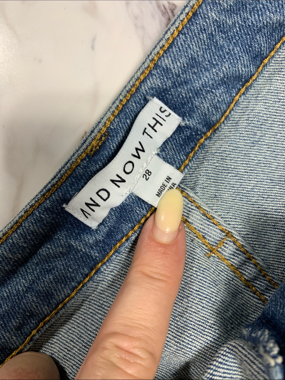 Frayed-Trim Blue Denim Maxi Skirt with Front Slit - Picture 4 of 9
